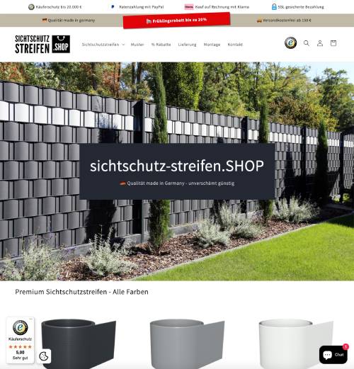 sichtschutz-streifen.SHOP Screenshot
